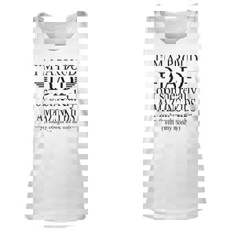 Vintage Im A Proud Dad Fathers Day Funny Family Unisex Tank Top - Thegiftio