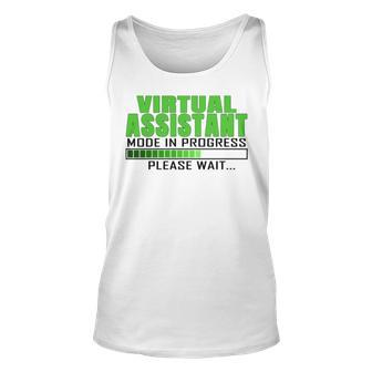 Virtual Assistant Mode In Progress Funny Design Unisex Tank Top | Mazezy