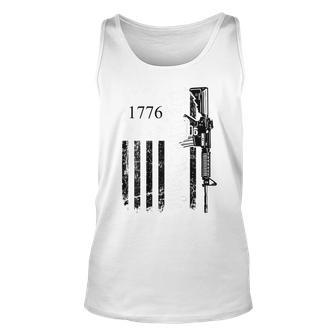 We The People - Gun Rights Ar15 Pro Guns Usa Flag On Back Unisex Tank Top - Seseable