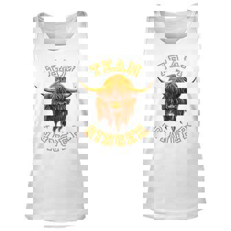 Wee Hamish Scottish Highland Cow Team Ginger V2 Men Women Tank Top Graphic Print Unisex - Thegiftio