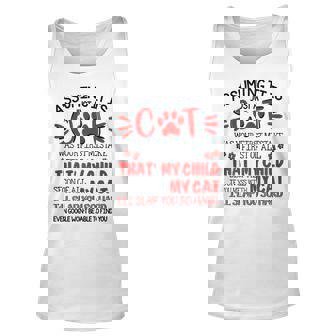 Womens Assuming It Is Just A Cat Was Your First Mistake Cat Mom Men Women Tank Top Graphic Print Unisex - Thegiftio
