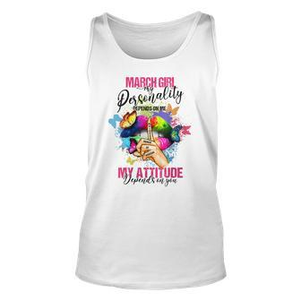 Womens March Girl My Personality Depends On Me My Attitude Men Women Tank Top Graphic Print Unisex - Thegiftio UK