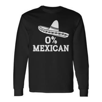 0 Mexican With Sombrero For Cinco De Mayo Costume Long Sleeve T-Shirt T-Shirt | Mazezy