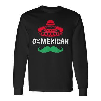 0 Mexican With Sombrero And Mustache For Cinco De Mayo Long Sleeve T-Shirt T-Shirt | Mazezy