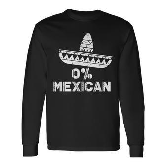 0 Mexican With Sombrero And Mustache For Cinco De Mayo Long Sleeve T-Shirt - Seseable
