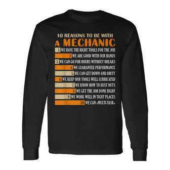 10 Reasons To Be With A Mechanic Funny Engineering Mechanic Men Women Long Sleeve T-shirt Graphic Print Unisex - Seseable