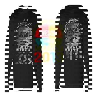 10 Year Old Awesome Since March 2013 Birthday 10Th Gf Long Sleeve T-Shirt | Mazezy