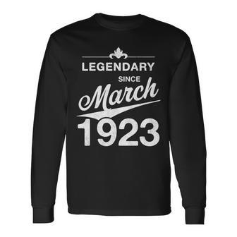 100 Geburtstag 100 Jahre Alt Legendär Seit März 1923 Langarmshirts - Seseable