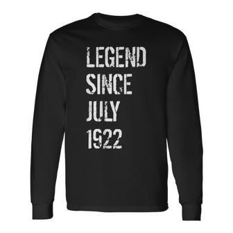 100 Geburtstag Männer Frauen Geboren Juli 1922 Langarmshirts - Seseable