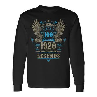 100 Jahre Legende Langarmshirts Männer, Perfektes 1920 Geburtstags-Outfit - Seseable