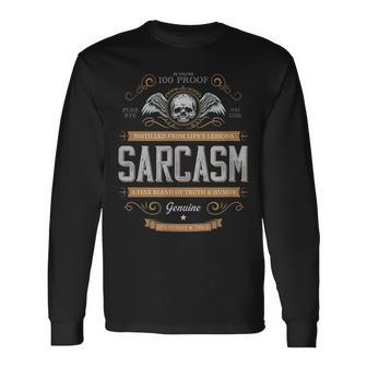 100 Proof Pure Rye Sarcasm Long Sleeve T-Shirt | Mazezy