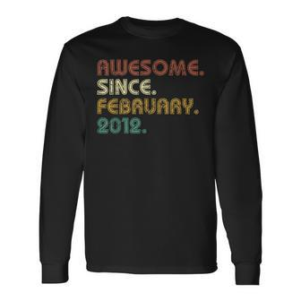 11 Years Old Awesome Since February 2012 11Th Birthday Gifts V2 Men Women Long Sleeve T-shirt Graphic Print Unisex - Seseable