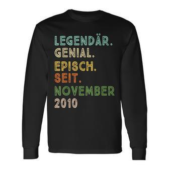 12 Geburtstag November Legendär Episch Seit 2010 Langarmshirts - Seseable