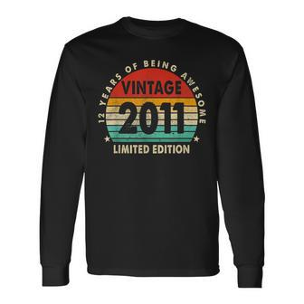 12 Year Old Made In 2011 Limited Edition 12Th Birthday Long Sleeve T-Shirt - Thegiftio UK