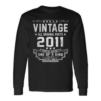 12 Year Old Vintage 2011 Made In 2011 12Th Birthday Men V2 Long Sleeve T-Shirt - Thegiftio UK