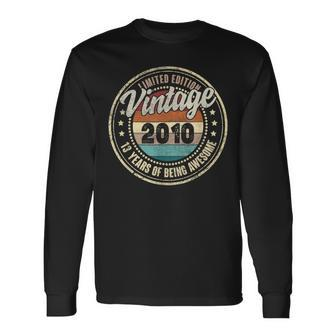 13 Year Old Gifts Made In 2010 Vintage 13Th Birthday Retro Men Women Long Sleeve T-shirt Graphic Print Unisex - Seseable