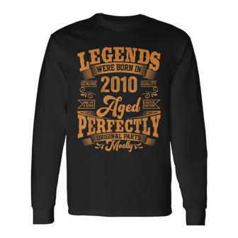 13 Year Old Legends Born In 2010 Vintage 13Th Birthday Long Sleeve T-Shirt - Seseable