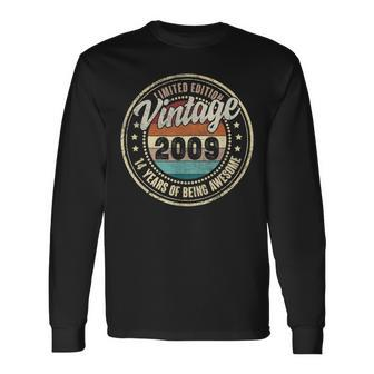 14 Year Old Gifts Made In 2009 Vintage 14Th Birthday Retro Men Women Long Sleeve T-shirt Graphic Print Unisex - Seseable