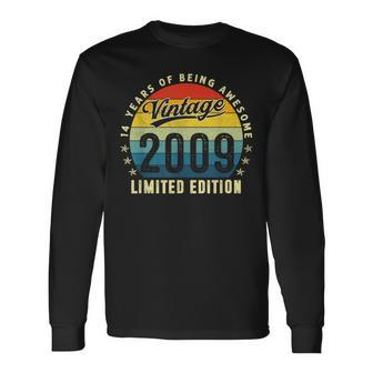 14 Year Old Gifts Vintage 2009 Limited Edition 14Th Birthday Men Women Long Sleeve T-shirt Graphic Print Unisex - Seseable