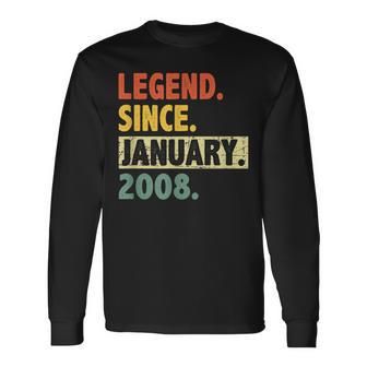 15 Geburtstag Legende Seit Januar 2008 15 Jahre Alt Langarmshirts - Seseable