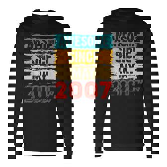 16 Year Old Awesome Since May 2007 16Th Birthday Long Sleeve T-Shirt - Seseable