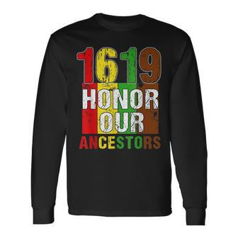 1619 Our Ancestors Project Black History Month Kwanzaa Long Sleeve T-Shirt - Seseable