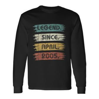 17 Years Old Legend Since April 2005 17Th Birthday Long Sleeve T-Shirt - Monsterry DE