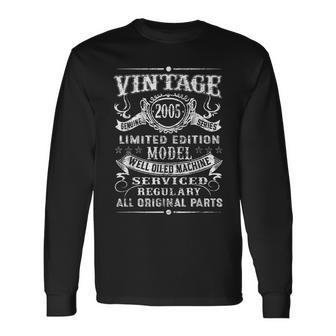 18Th Birthday Vintage Legends Born In 2005 18 Years Old Long Sleeve T-Shirt - Thegiftio UK