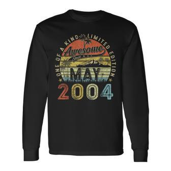 19 Year Old Awesome Since May 2004 19Th Birthday Long Sleeve T-Shirt | Mazezy