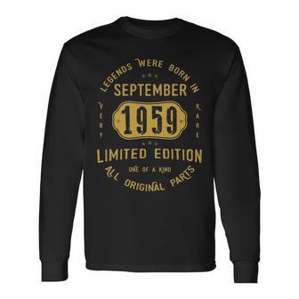 1959 September Birthday 1959 September Limited Edition Men Women Long Sleeve T-Shirt T-shirt Graphic Print - Thegiftio UK