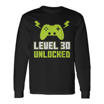 1989 30 Geburtstag Geschenk Level 30 Complete Gamer Langarmshirts - Seseable