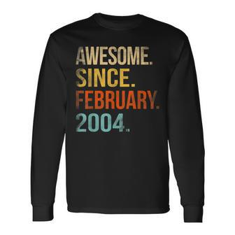 19Th Birthday 19 Year Old Awesome Since February 2004 Long Sleeve T-Shirt - Thegiftio UK