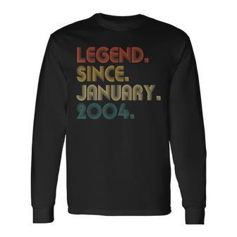 19Th Birthday 19 Year Old Legend Since January 2004 Long Sleeve T-Shirt - Thegiftio UK