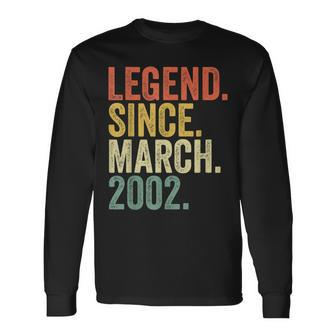 21 Year Old 21St Birthday Legend Since March 2002 Long Sleeve T-Shirt T-Shirt | Mazezy