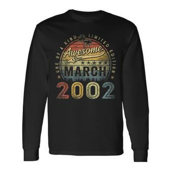 21 Year Old Awesome Since March 2002 21St Birthday Long Sleeve T-Shirt T-Shirt | Mazezy