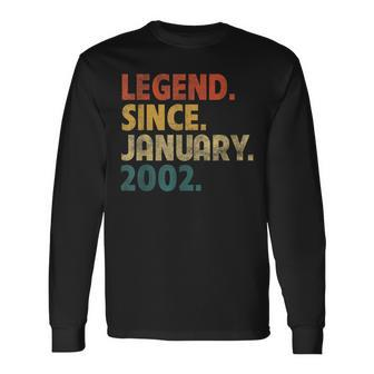 21 Year Old Legend Since January 2002 21St Birthday V2 Long Sleeve T-Shirt - Seseable