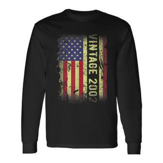 21 Year Old Vintage 2002 American Flag 21St Birthday Long Sleeve T-Shirt T-Shirt | Mazezy