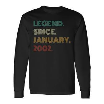 21 Years Old Legend Since January 2002 21St Birthday Long Sleeve T-Shirt T-Shirt | Mazezy