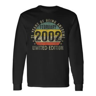 21St Birthday Made In February 2002 Limited Edition V2 Long Sleeve T-Shirt - Seseable