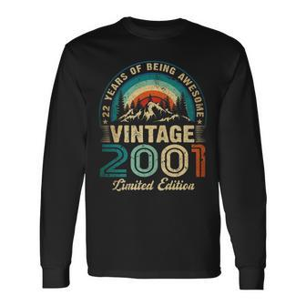 22 Years Old Vintage 2001 Limited Edition 22Th Birthday Long Sleeve T-Shirt - Seseable