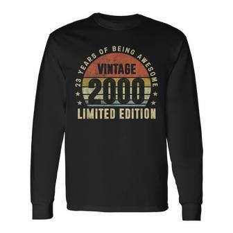 23 Year Old Gifts Vintage 2000 Limited Edition 23Rd Birthday V7 Men Women Long Sleeve T-shirt Graphic Print Unisex - Seseable