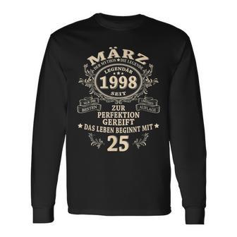 25 Geburtstag Geschenk Mann Mythos Legende März 1998 Langarmshirts - Seseable