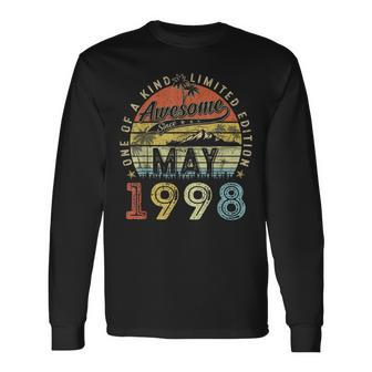 25 Year Old Awesome Since May 1998 25Th Birthday Long Sleeve T-Shirt - Seseable