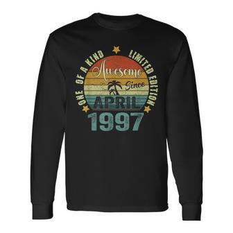 26 Year Old Vintage Awesome Since April 1997 26 Birthday Long Sleeve T-Shirt - Seseable