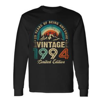 29 Years Old Vintage 1994 Limited Edition 29Th Birthday Long Sleeve T-Shirt - Seseable