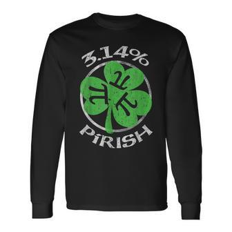 3 14 Pirish For St Patricks Day 2023 Math Geek Pi Day Long Sleeve T-Shirt - Seseable