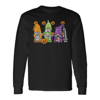 3 Halloween Gnome Nurses Costume Nursing Men Women V2 Men Women Long Sleeve T-Shirt T-shirt Graphic Print - Thegiftio UK