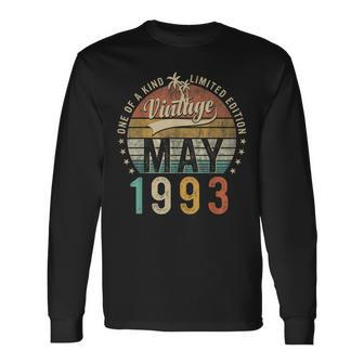 30 Year Old Awesome Since May 1993 30Th Birthday Long Sleeve T-Shirt - Seseable