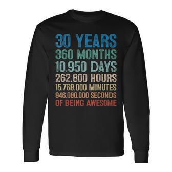 30 Year Old Decorations 30Th Bday Awesome 1993 Birthday Long Sleeve T-Shirt T-Shirt | Mazezy