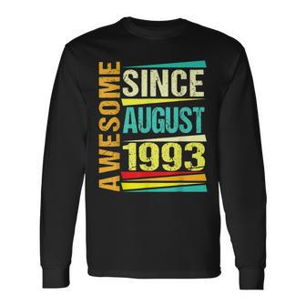 30 Years Old Legend Since August 1993 30Th Birthday Long Sleeve T-Shirt - Thegiftio UK